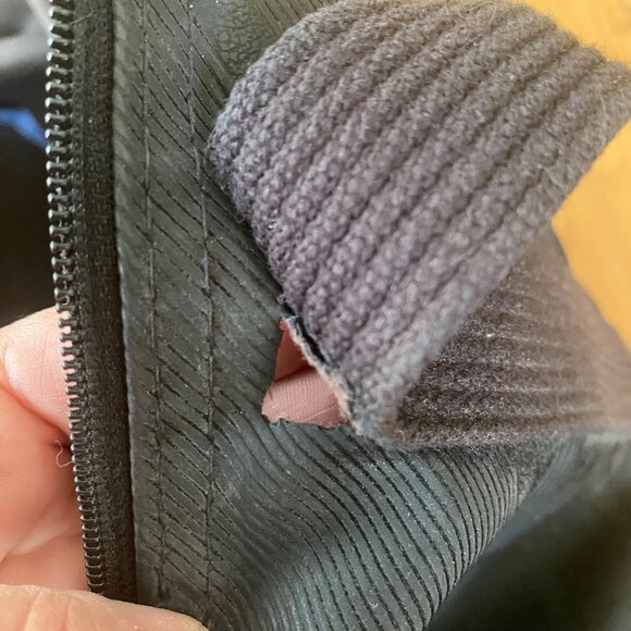 Chanterelle Repurposed Rubber Duffel Bag Adjustable Strap Leather Accents - Picture 5 of 15